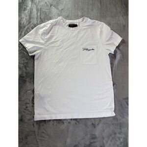 Purple Brand T-Shirt Mens S White Crew Neck Short Sleeve script logo